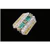 Image 3 : Large Art Deco Diamond & Emerald Pendant
