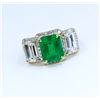 Image 2 : Show Stopping Emerald and Diamond Ring