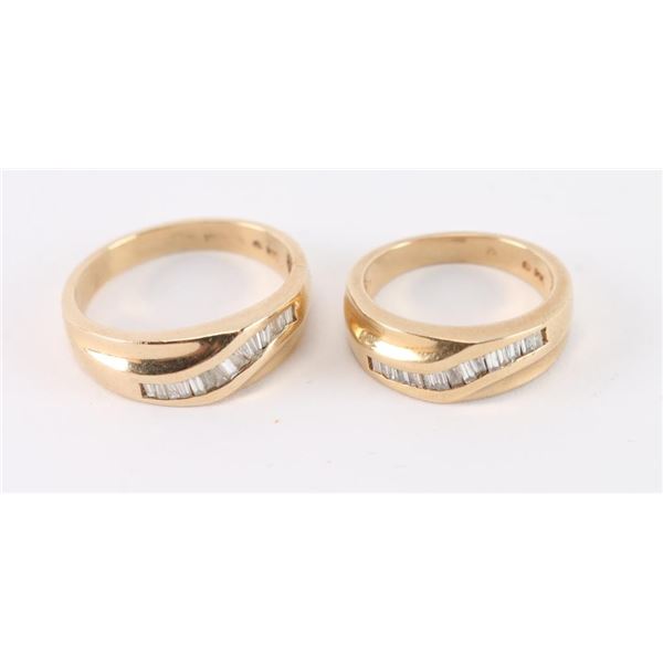 His & Her Matching Diamond Wedding Rings
