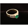 Image 1 : Emerald & Diamond Ring Set in 18kt Yellow Gold