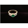Image 2 : Emerald & Diamond Ring Set in 18kt Yellow Gold