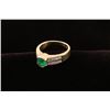 Image 3 : Emerald & Diamond Ring Set in 18kt Yellow Gold
