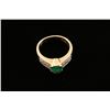 Image 4 : Emerald & Diamond Ring Set in 18kt Yellow Gold