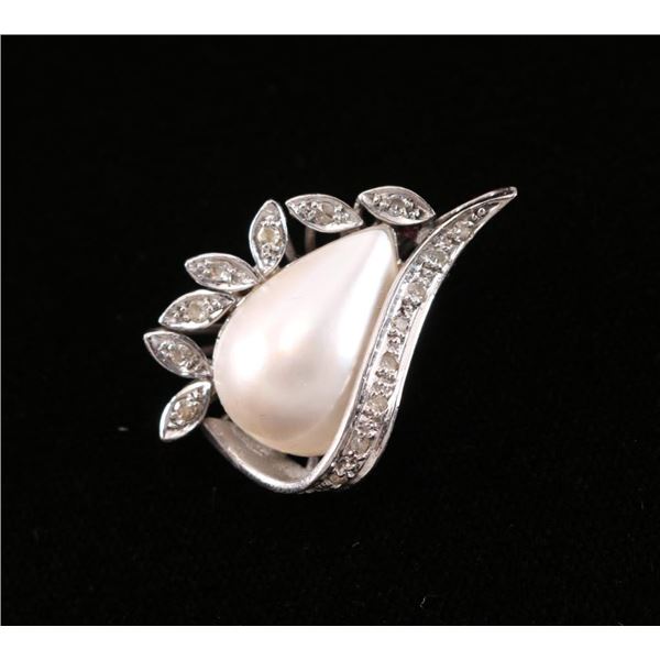 Vintage Pearl & Diamond Pendant