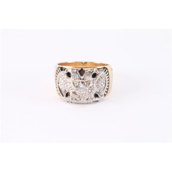 Gold/Diamond 32nd Degree Masonic Ring.