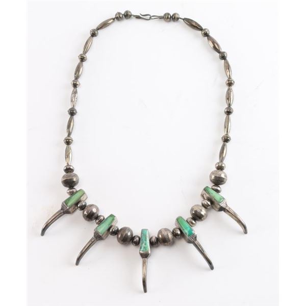 Navajo Sterling Bear Claw Necklace
