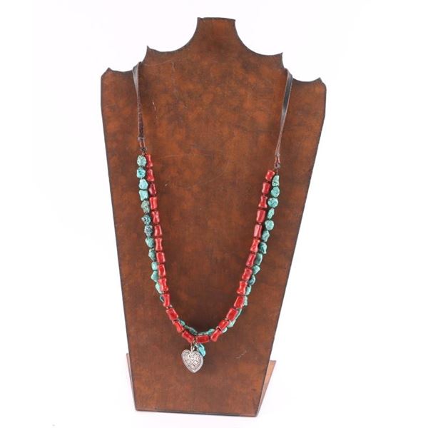 Turquoise & Coral Necklace