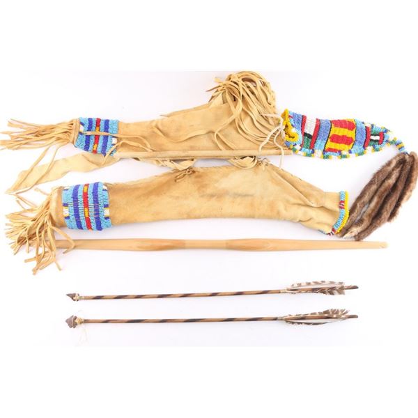 Sioux Beaded Bow and Quiver