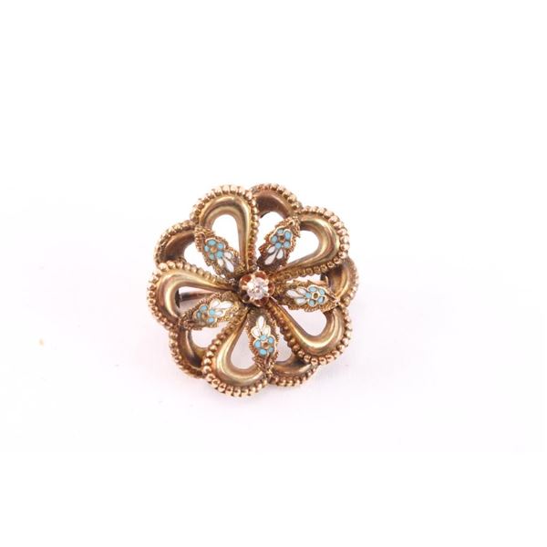 Ladies Antique Floral Diamond Brooch