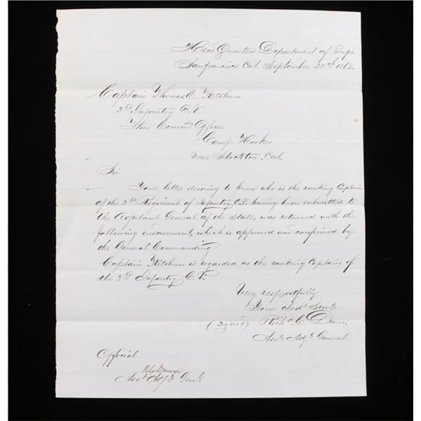 Civil War Era Letter