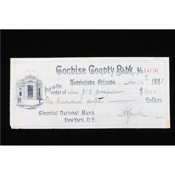 Tombstone, AZ Check, Circa 1888.