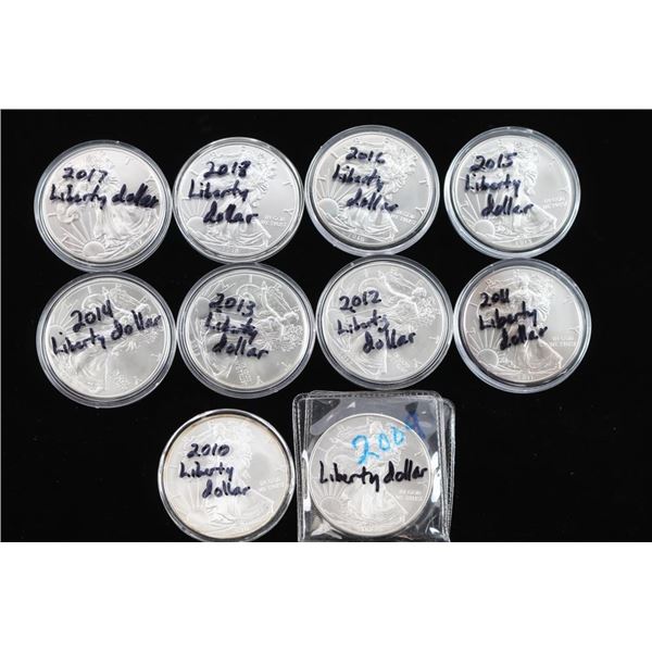 Lot of 10 Walking Liberty Silver Dollars