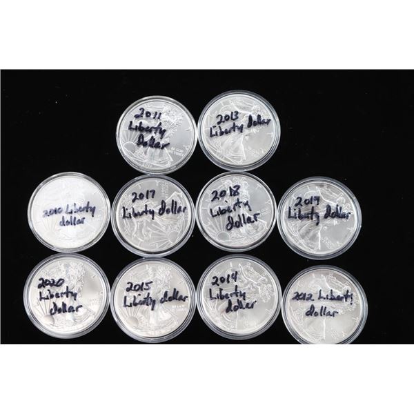 Lot of 10 Walking Liberty Silver Dollars