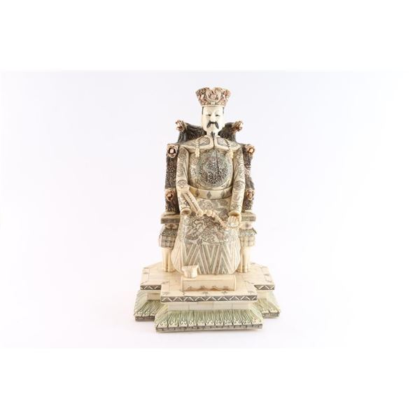 Carved Chinese Export Bone Emperor