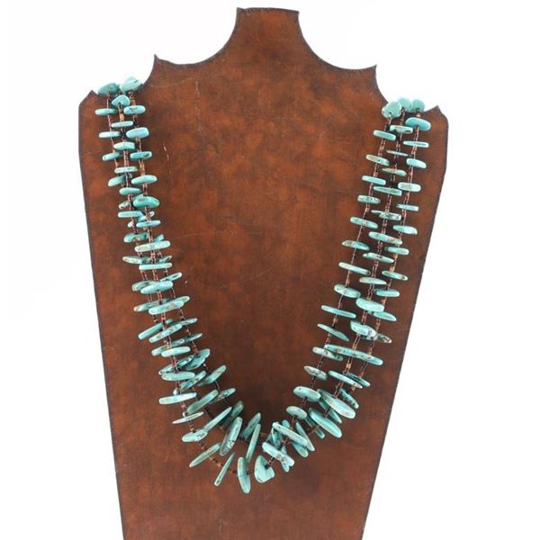 Zuni 3 Strand Turquoise Necklace
