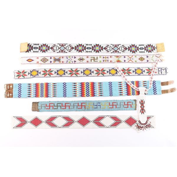 Large Lot of Native American Beaded Strips