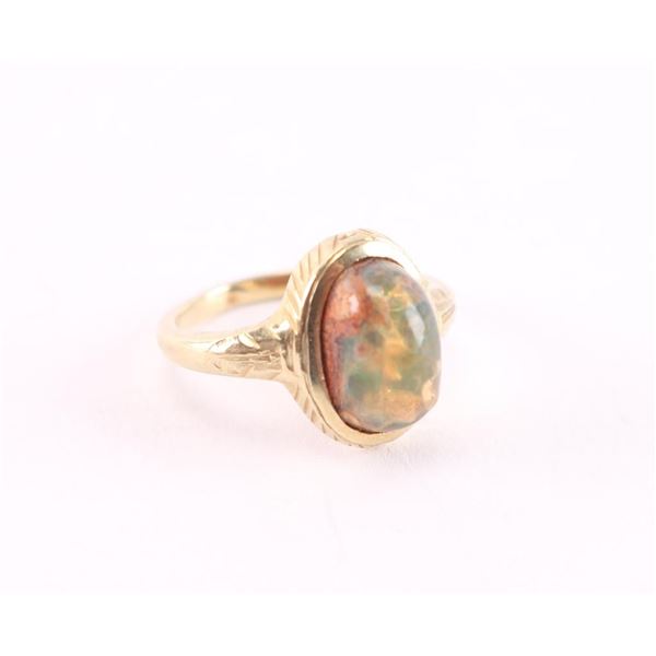 Boulder Opal in Yellow Gold