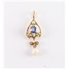 Image 2 : Antique Sapphire and Pearl Pendant