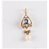 Image 3 : Antique Sapphire and Pearl Pendant