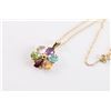 Image 2 : Multi-Stone Flower Pendant and Chain