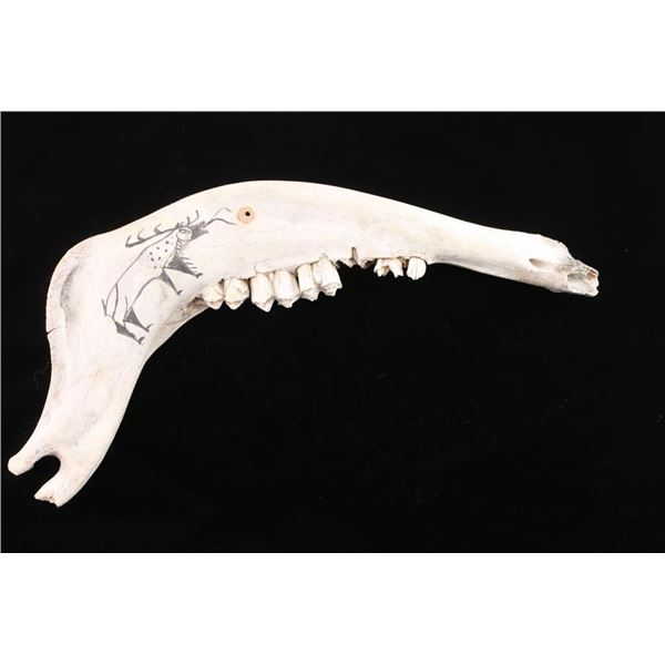 Painted Cow Jaw Bone