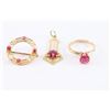 Image 2 : Antique Lady's Pink Sapphire & Pendant Brooch Set