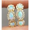 Image 1 : Elegant Australian Opal and Diamond Earrings