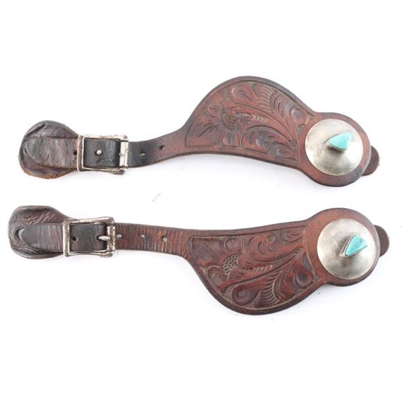 Pair of Fancy Turquoise Spur Straps