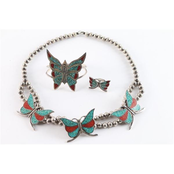 Old Pawn Inlaid Butterfly Set
