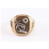 Image 1 : 10k Masonic Diamond and Gold Ring