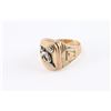 Image 2 : 10k Masonic Diamond and Gold Ring