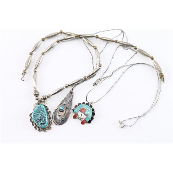 Lot of 3 Navajo Turquoise Necklaces