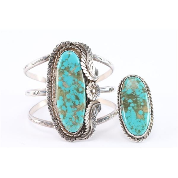 Navajo Turquoise Cuff & Ring Set