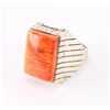Image 2 : Mens Zuni Coral Ring Set