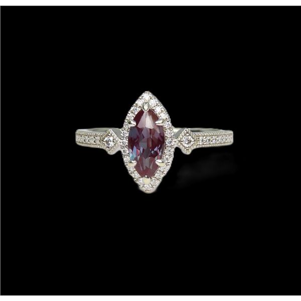 Elegant Lab Grown Alexandrite and Diamond