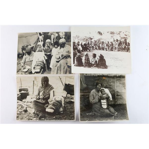 Lot of 4 Antique Photos of Native Indians