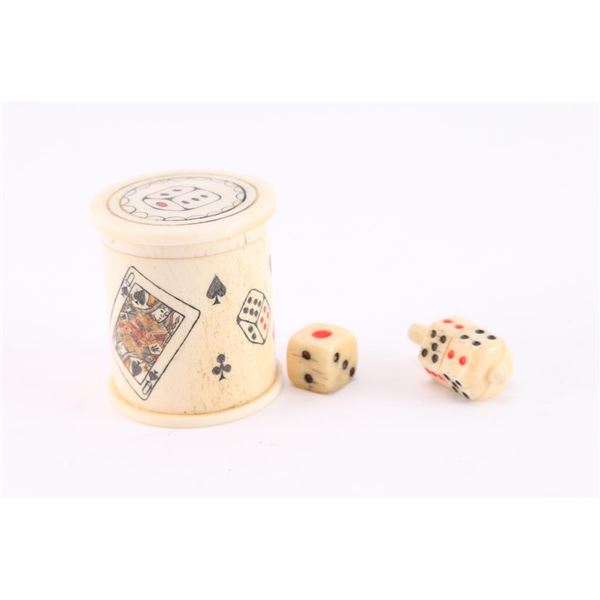 Whale Bone Scrimshawed Game