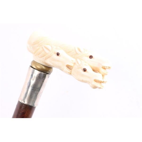 Carved Ivory Gripped Cane