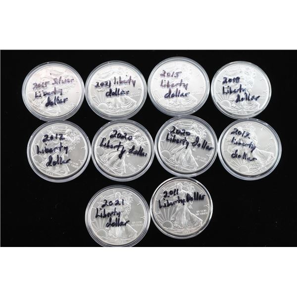 Lot of 10 Walking Liberty Silver Dollars