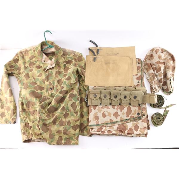 WW2 USMC "Frog-Skin" Camo Uniform Grouping.