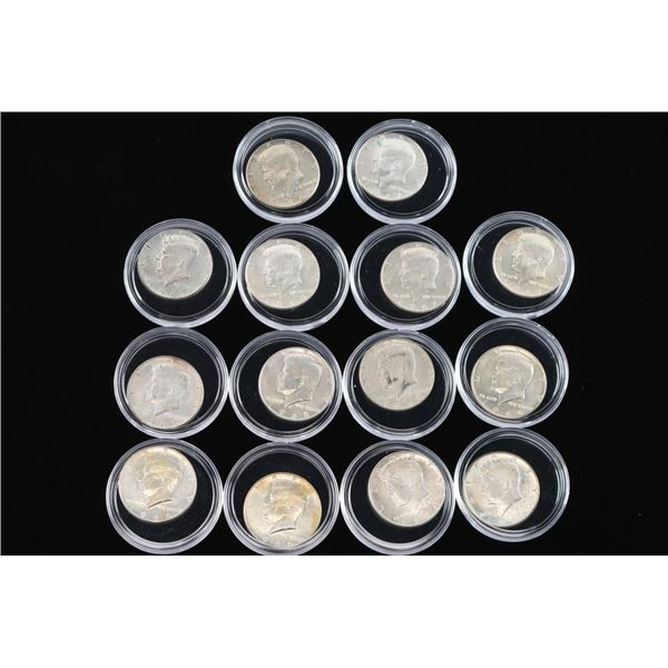 Lot of 14 Kennedy 1/2 Dollars