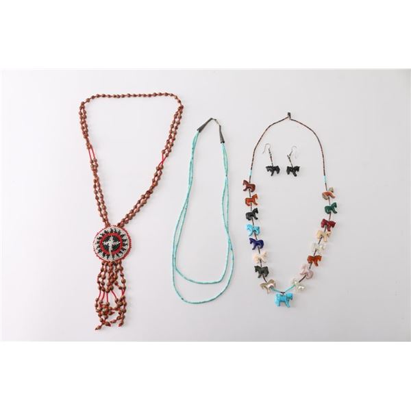 Lot of (3) Native American Beaded Necklaces