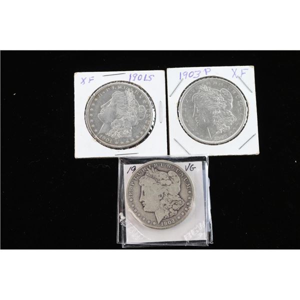 Lot of 3 Morgan Silver Dollars