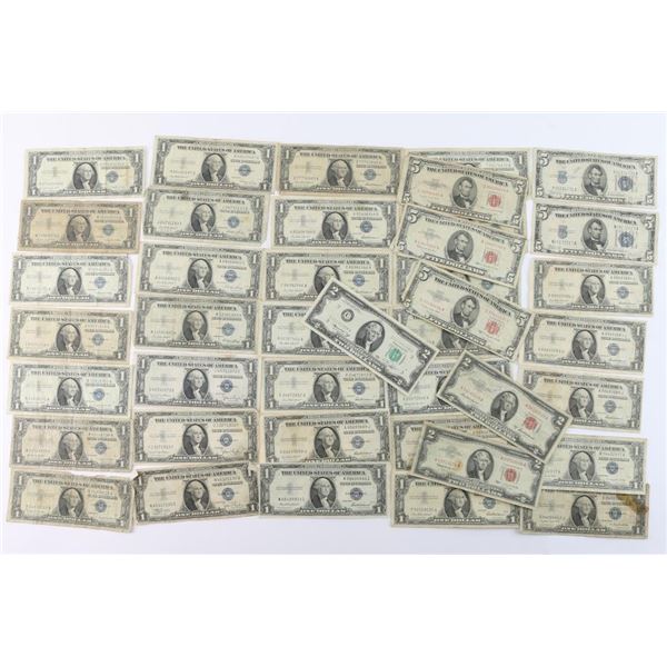 Lot of U.S Paper Money Silver Certificates