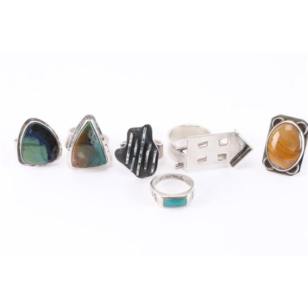 Lot of 6 Sterling Rings