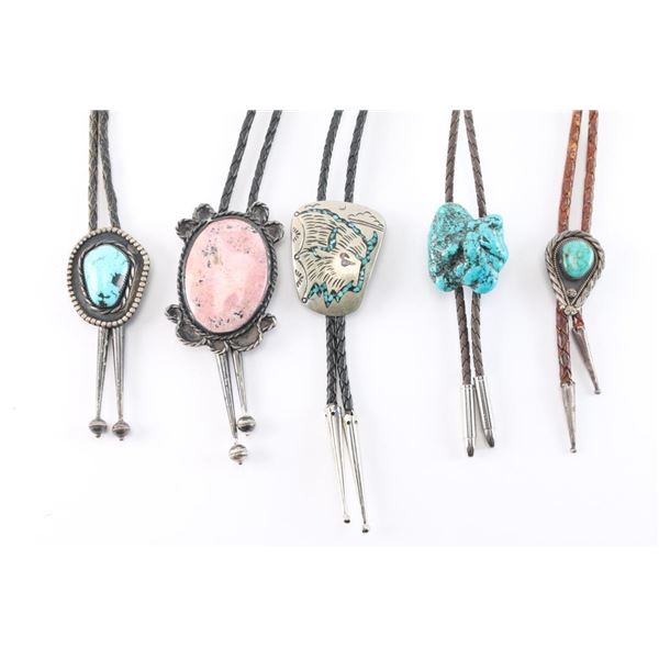 Lot of 5 Navajo Bolo Ties