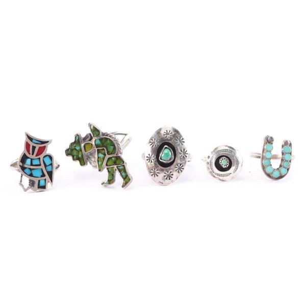 Lot of 5 Navajo Rings