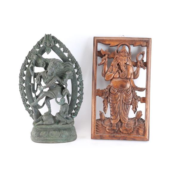 Cast Bronze Diety & Wall Hanging
