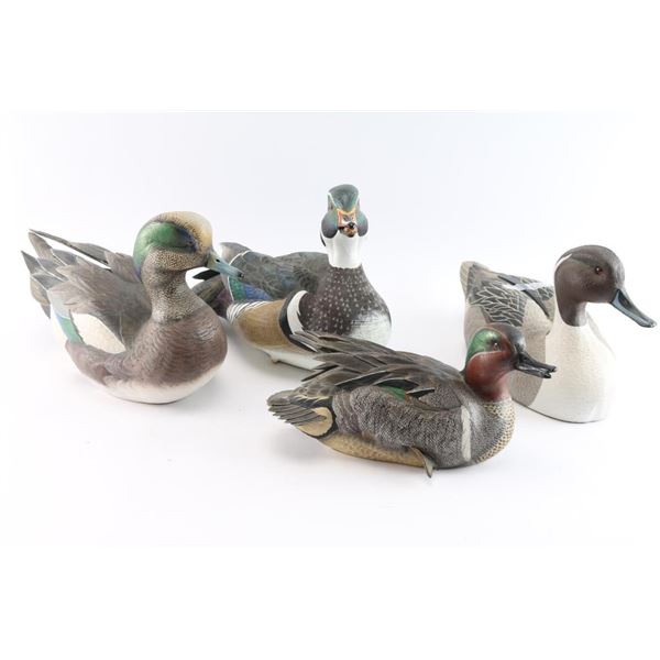 Lot of (4) Handcrafted Resin Ducks