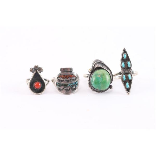 Lot of 4 Navajo Rings